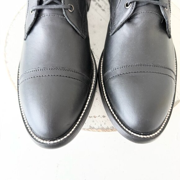 NEW Lane Mens Black Ankle Boots Size 13.5 Lace-up Short Boot Casual Leather Sole - Picture 6 of 11